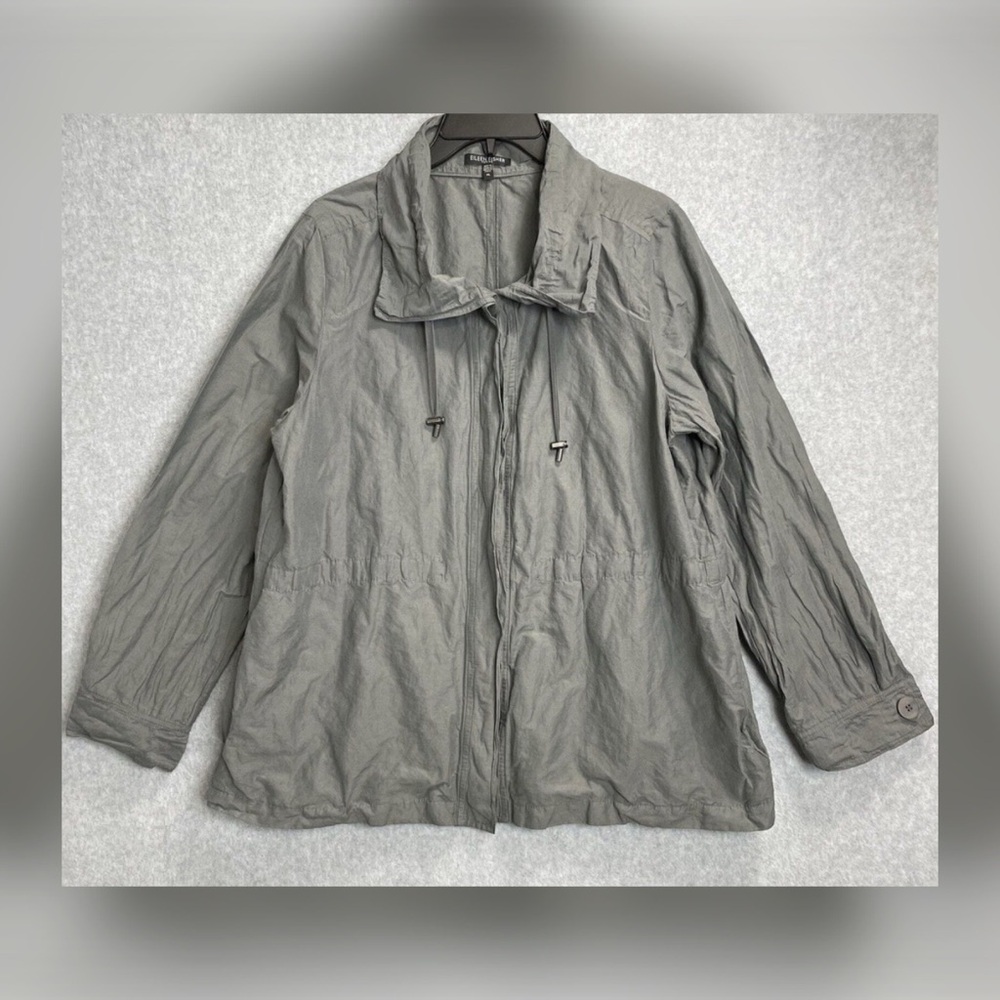 EILEEN FISHER Cinched Waist Utility Jacket in Gray